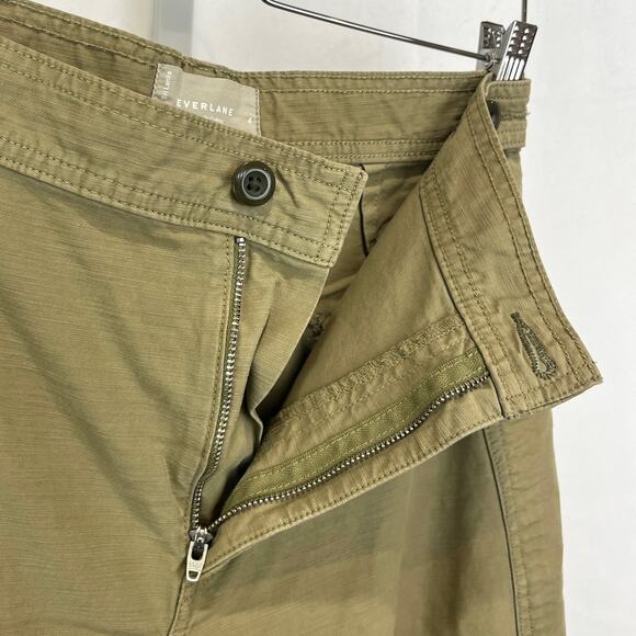 EVERLANE The Fatigue Barrel Pants Cargo Pockets Organic Cotton Linen Khaki 4 - Picture 6 of 11